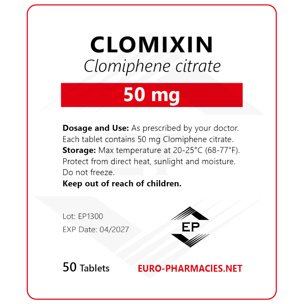 Clomixin (Clomid) 50mg/tabs 50 tabs - Baggies - Euro Pharmacies