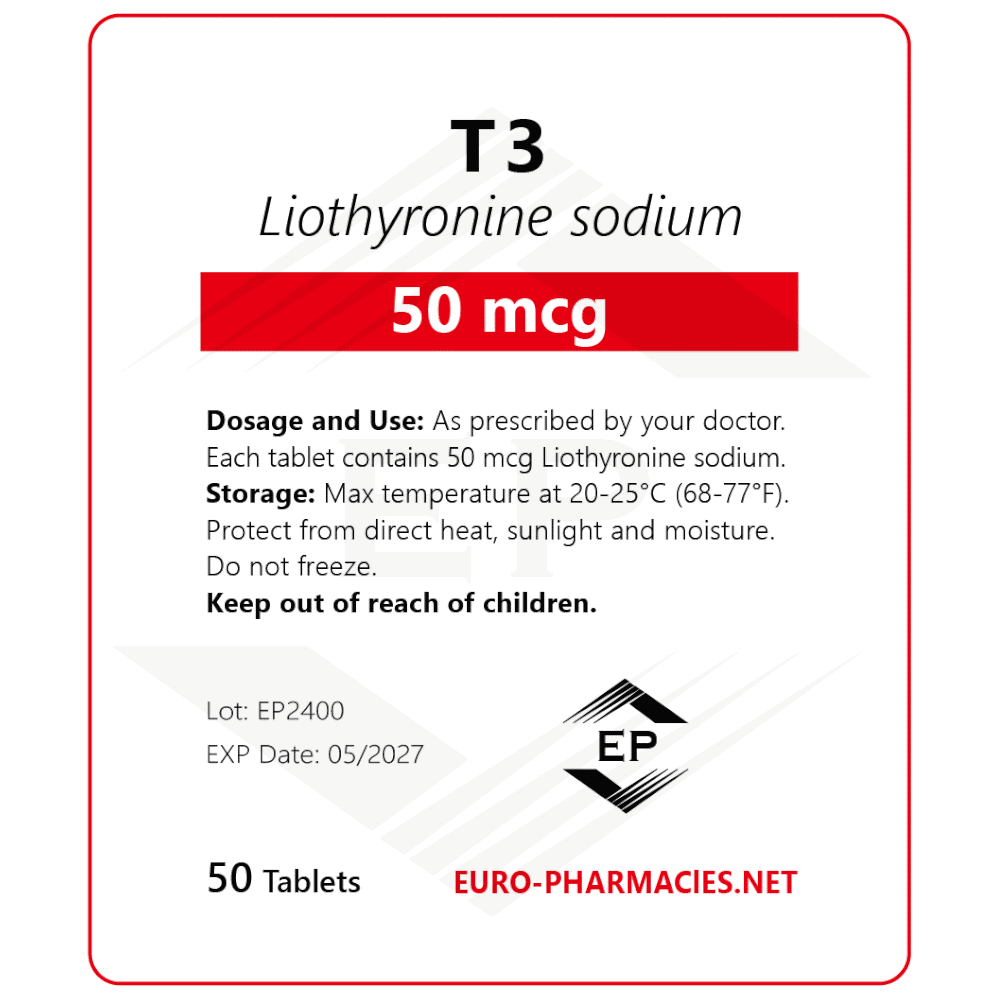 Cytomel T3 50mcg 50tabs - Baggies - Euro Pharmacies USA