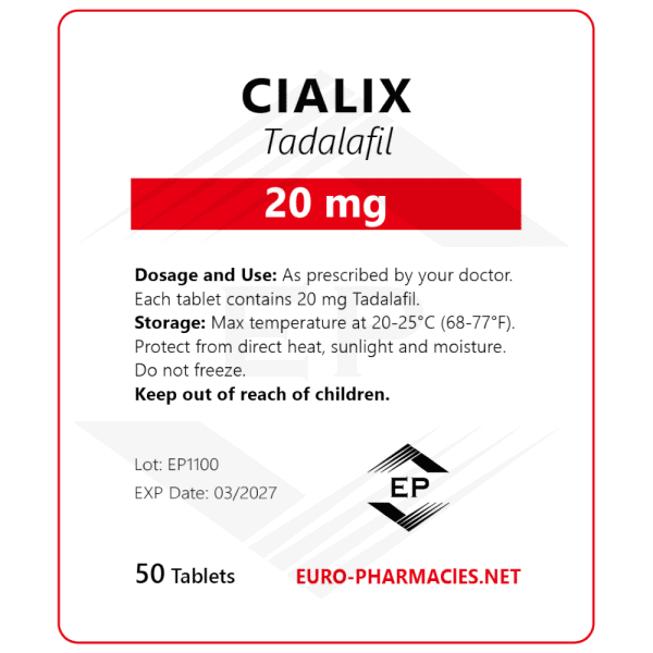 Cialis 20mg/tab 50 tab - Euro Pharmacies