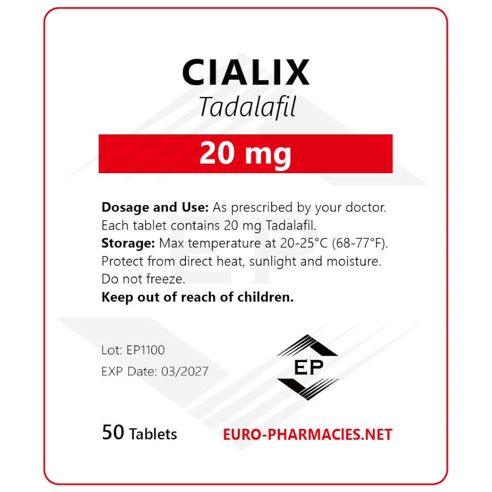 Cialis 20mg/tab 50 tab - Euro Pharmacies