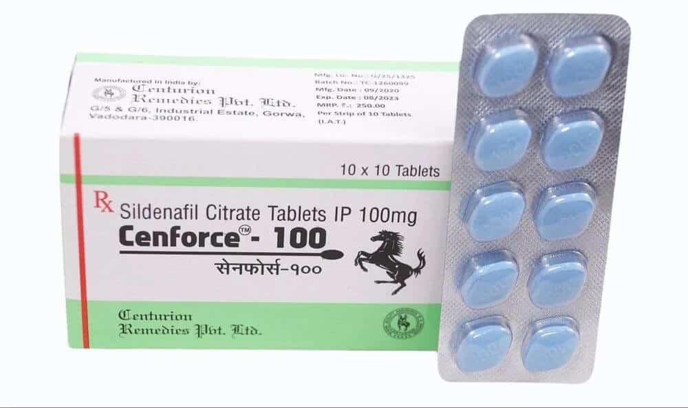 センフォース100mg（シルデナフィルクエン酸塩100mg）（100錠） - センチュリオン