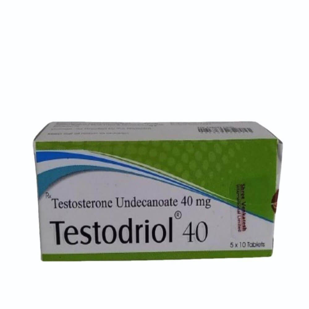 TESTODRIOL - Undecanoato de testosterona 40 mg (50 comprimidos) - Shree Venkatesh