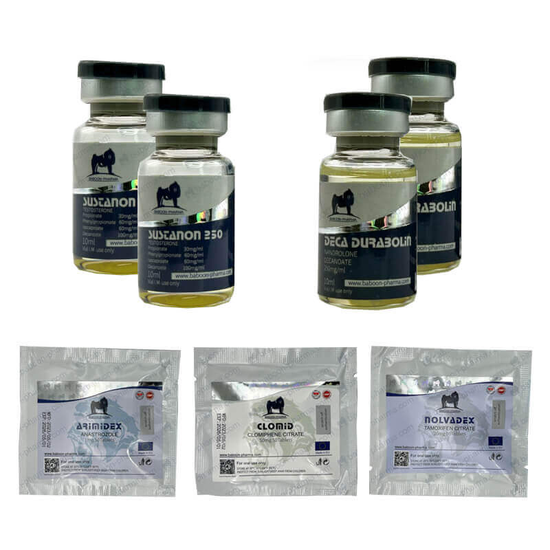 Pack prise de masse LEVEL II (INJECT) SUSTANON + DECA + PCT (8 semaines) Baboon Pharma