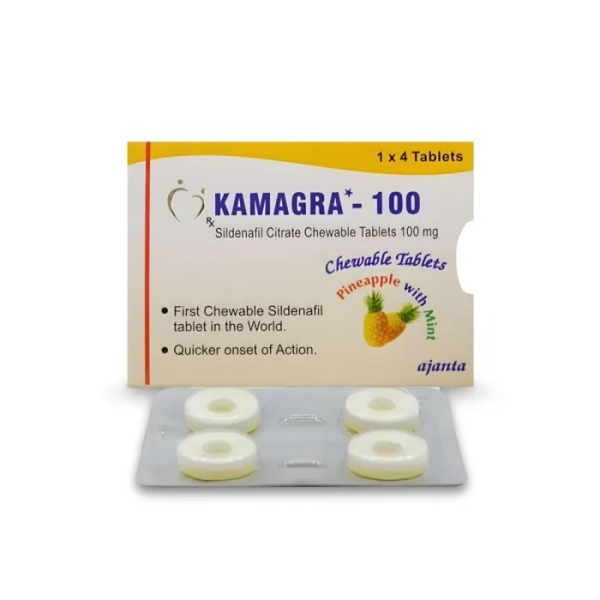 Kamagra 100-Pineapple and Mint - Sildenafil Citrate CT - 1x4 - Pharmacy-EU