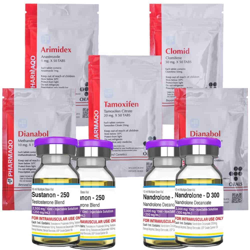 Advanced Mass Gain Pack 8 weeks Sustanon Deca Dianabol Protection PCT Pharmaqo Labs