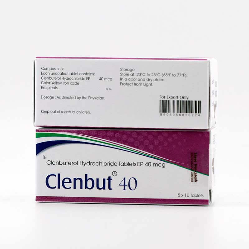 CLENBUT 40 - Clenbuterone Hcl 40mcg (50 tabs) - Shree Venkatesh