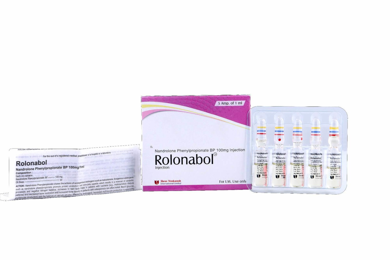 ROLONABOL - Fenilpropionato de Nandrolona 100mg/ml (5 ampolas x 1ml) - Shree Venkatesh